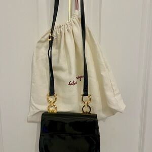 Salvatore Ferragamo Black Shoulder Bag with Gold Accents